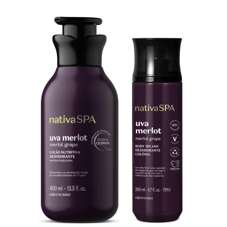 Kit Nativa SPA Uva Merlot — Loção + Body Splash