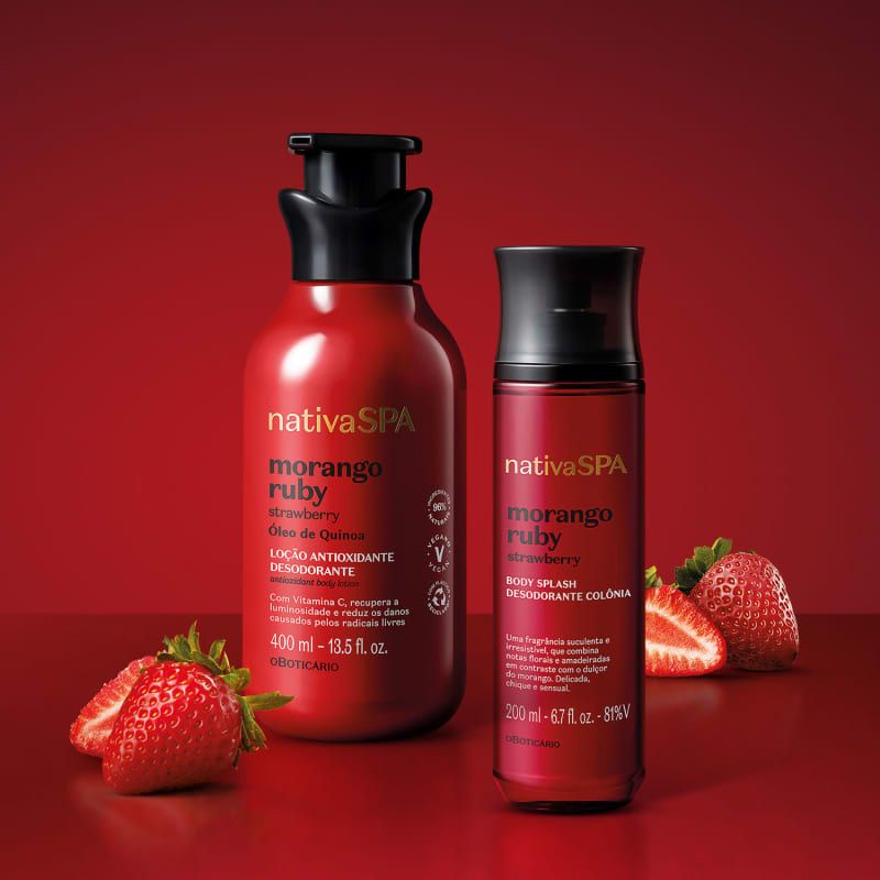 Coffret Nativa SPA Morango Ruby — Loção 400ml + Body Splash 200ml